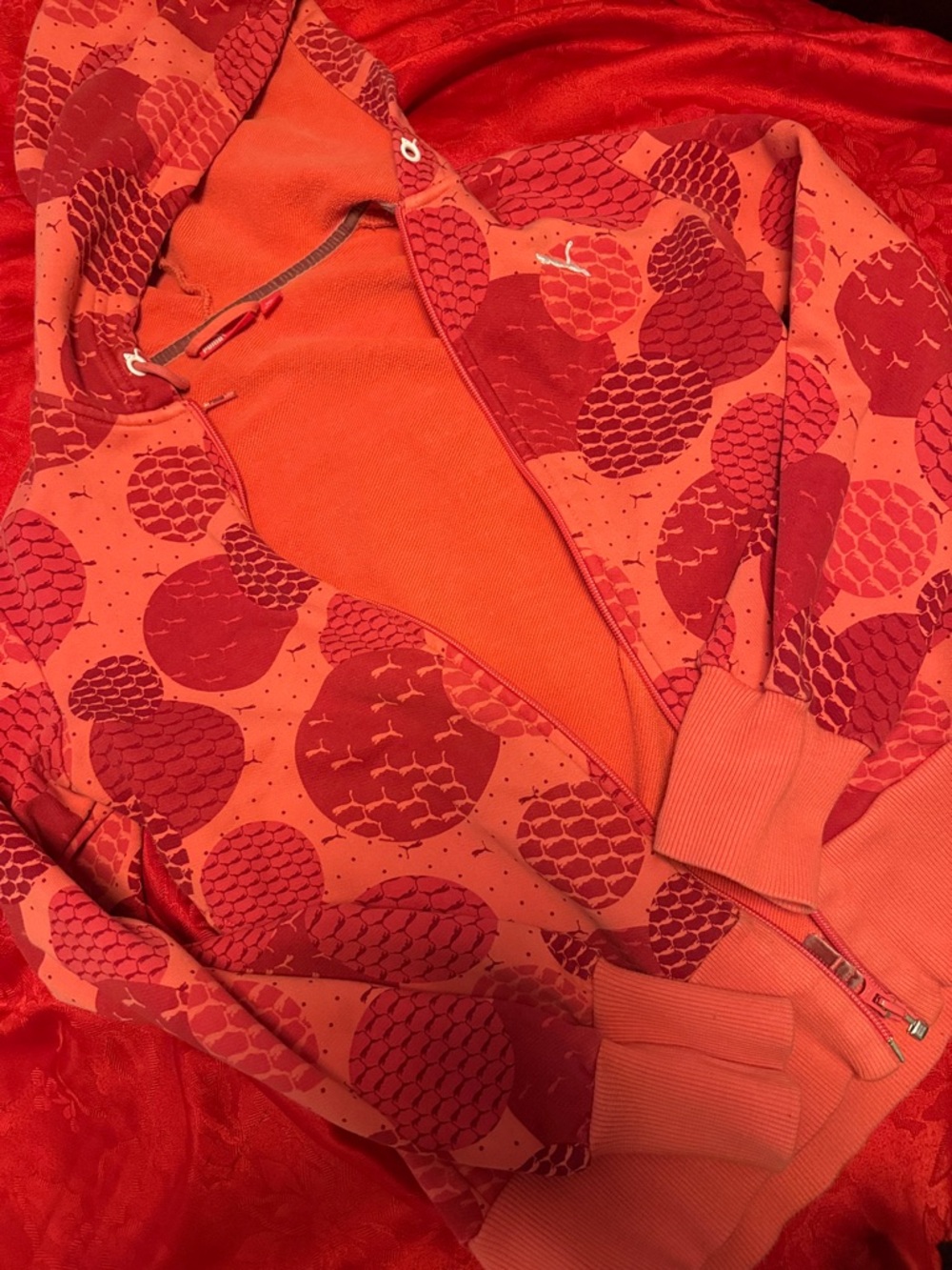 Puma Bright Red Logo Hoodie